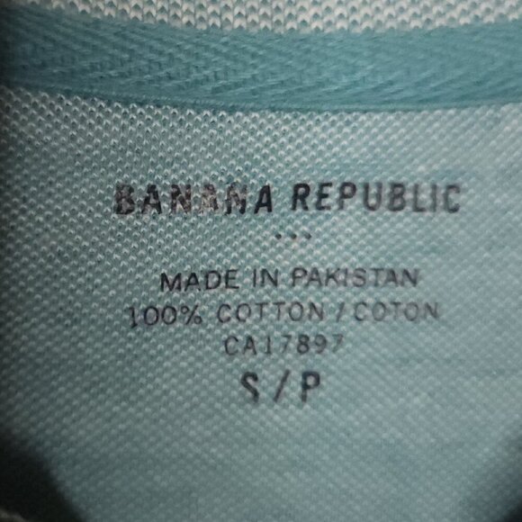 Banana Republic Mens Mint Green White Stripe Polo Small - Picture 4 of 5